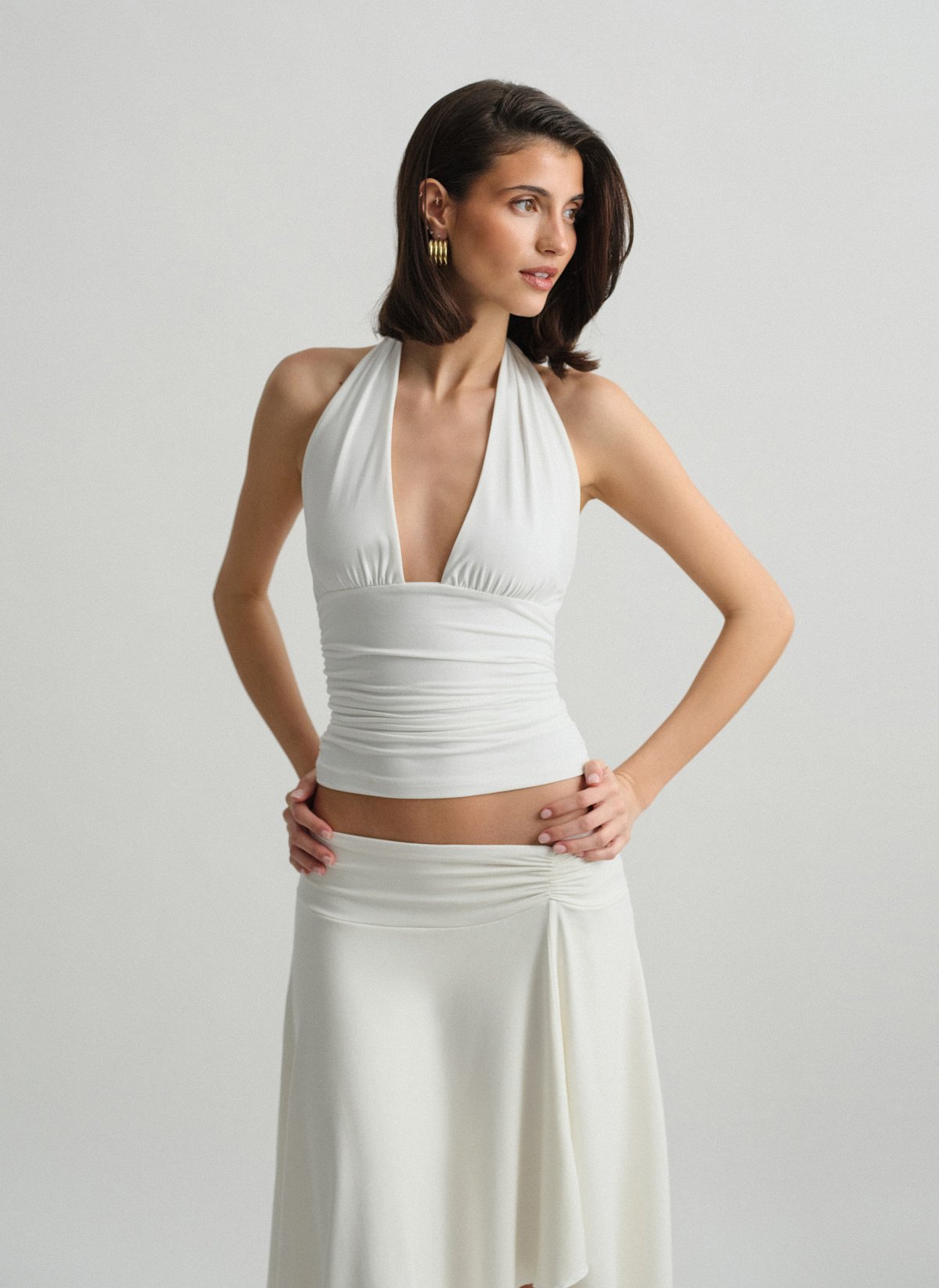 Μπλούζα halter με σούρες-17