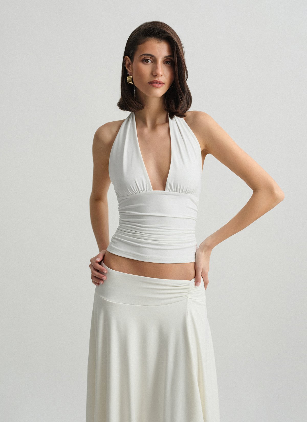 Μπλούζα halter με σούρες-16