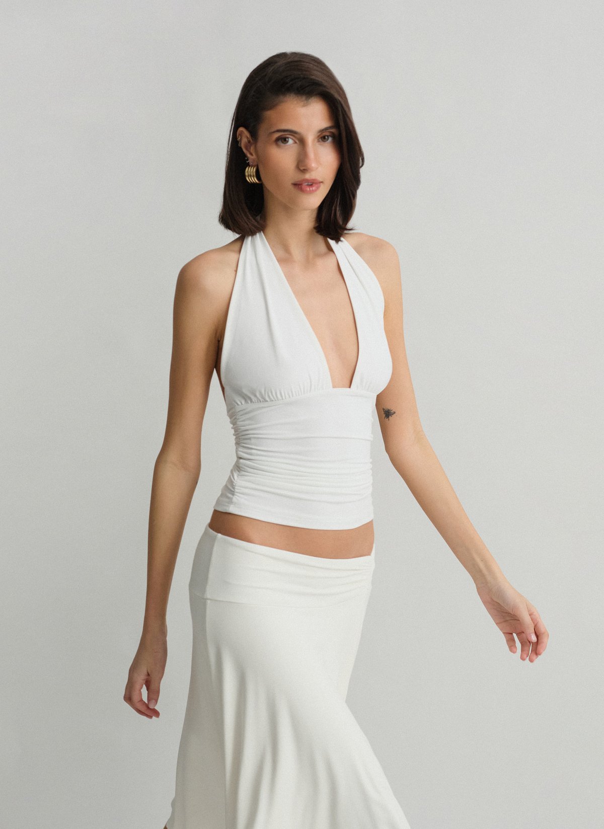 Μπλούζα halter με σούρες-15