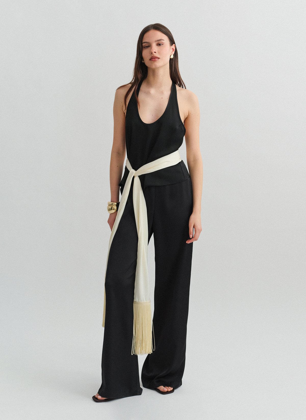 Σατέν φουλάρι με κρόσσια-7