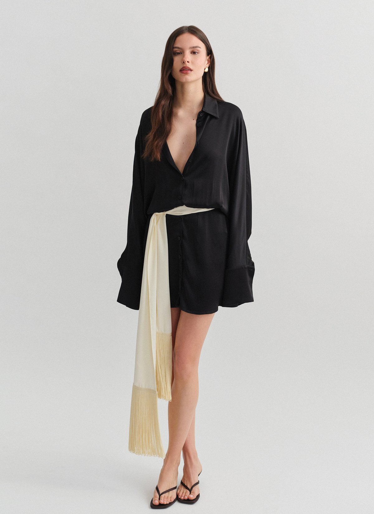 Σατέν φουλάρι με κρόσσια-10