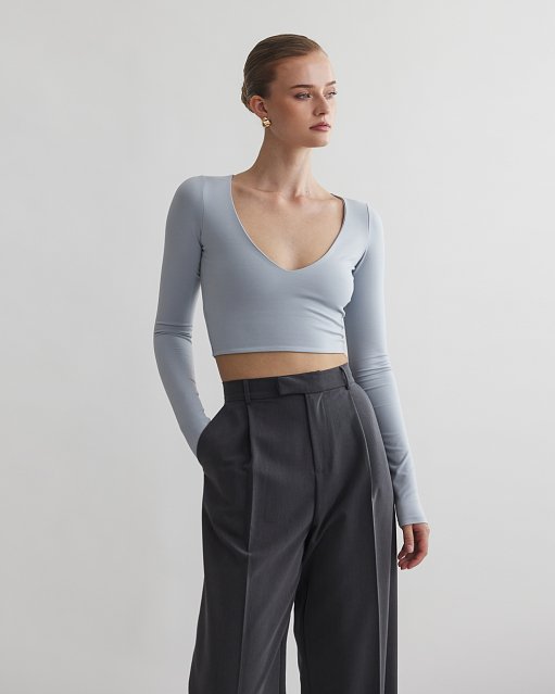 Γυναικείο μακρυμάνικο crop τοπ