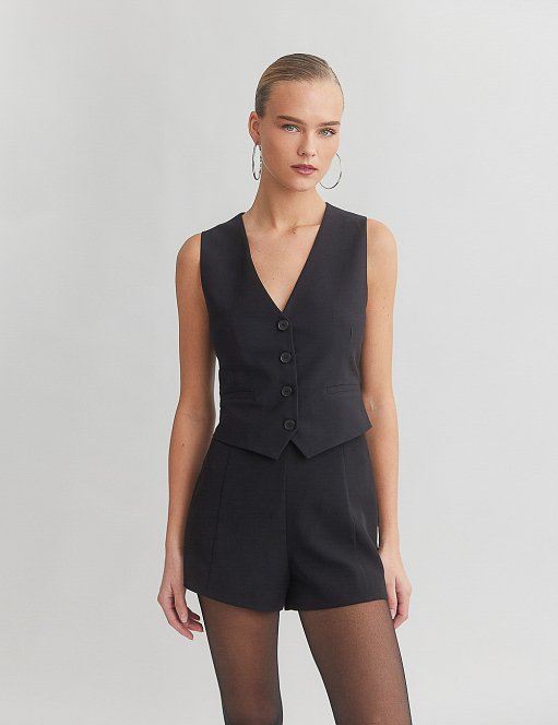 Γυναικείο basic υφασμάτινο γιλέκο