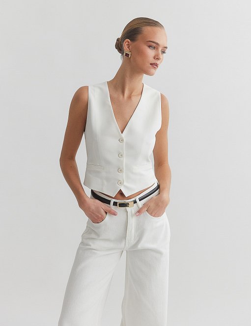 Γυναικείο basic υφασμάτινο γιλέκο