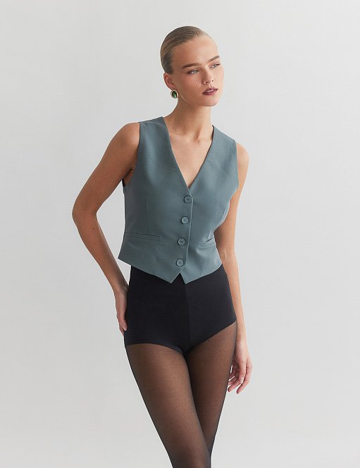 Γυναικείο basic υφασμάτινο γιλέκο