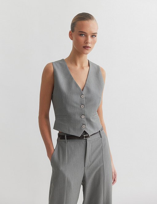 Γυναικείο basic υφασμάτινο γιλέκο