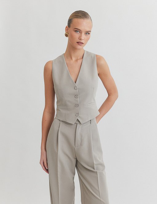 Γυναικείο basic υφασμάτινο γιλέκο