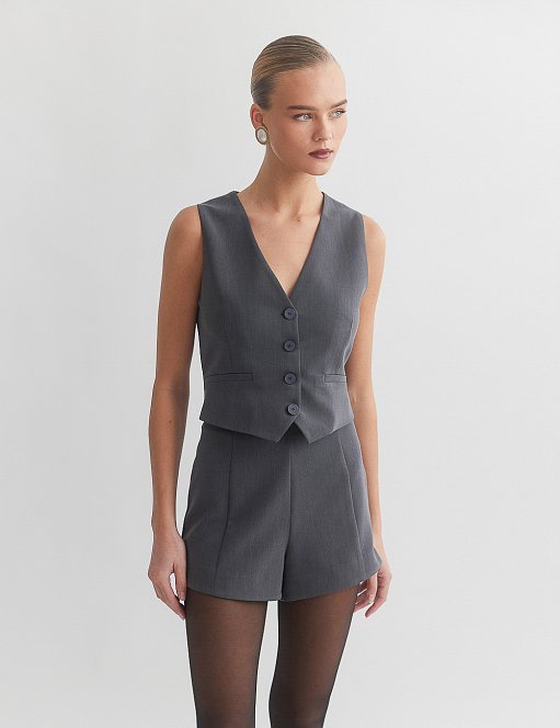 Γυναικείο basic υφασμάτινο γιλέκο