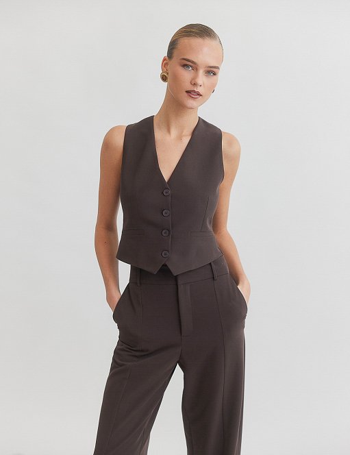 Γυναικείο basic υφασμάτινο γιλέκο