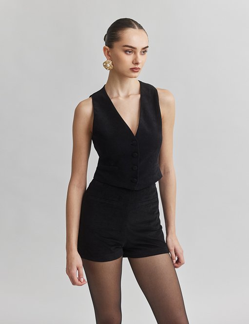 Προϊόν: Βελούδινο κοτλέ cropped γιλέκο