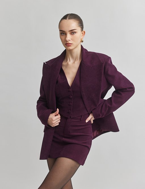 Προϊόν: Βελούδινο κοτλέ cropped γιλέκο