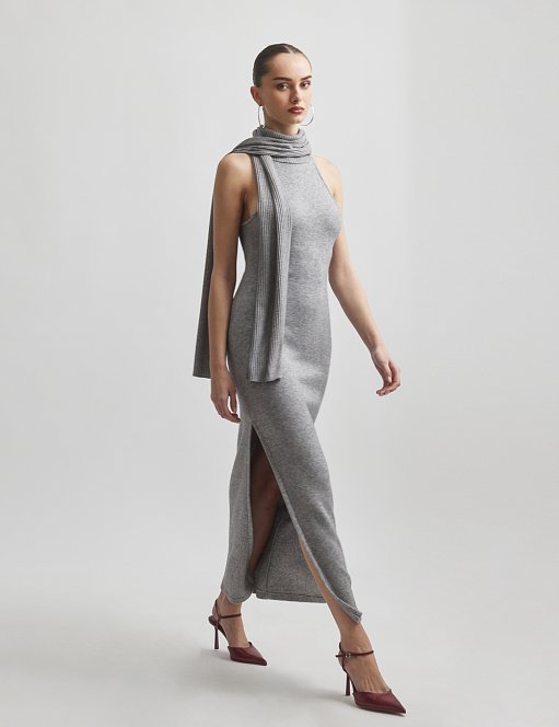 Προϊόν: Πλεκτό αμάνικο μακρύ φόρεμα