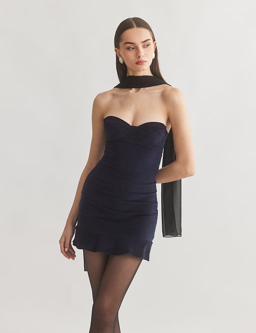 Product: Velvet strapless mini dress