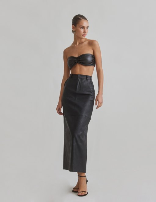 Product: Faux leather maxi skirt