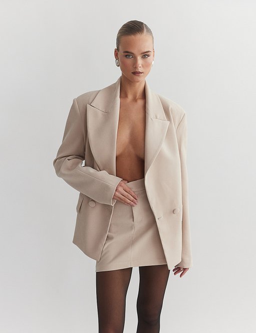 Product: Velvet curduroy double-breasted blazer