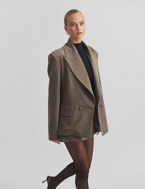 Product: Velvet curduroy double-breasted blazer