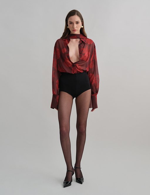 Προϊόν: Ημιδιάφανο πουκάμισο εμπριμέ μπορντώ