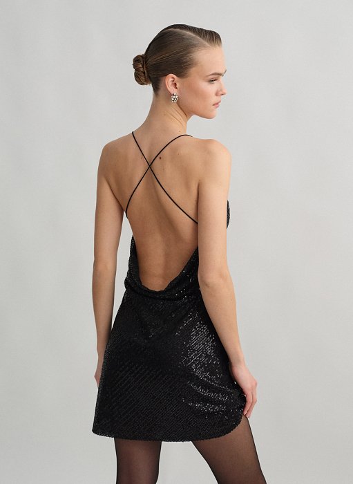 Product: Sequin draped mini dress