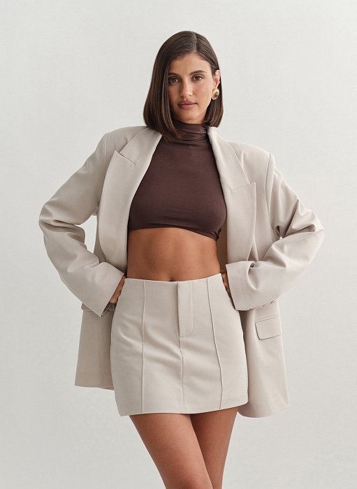 Γυναικεία υφασμάτινη παντελονόφουστα με ραφές