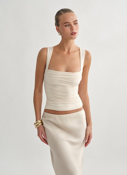 Γυναικείο αμάνικο τοπ με σούρες