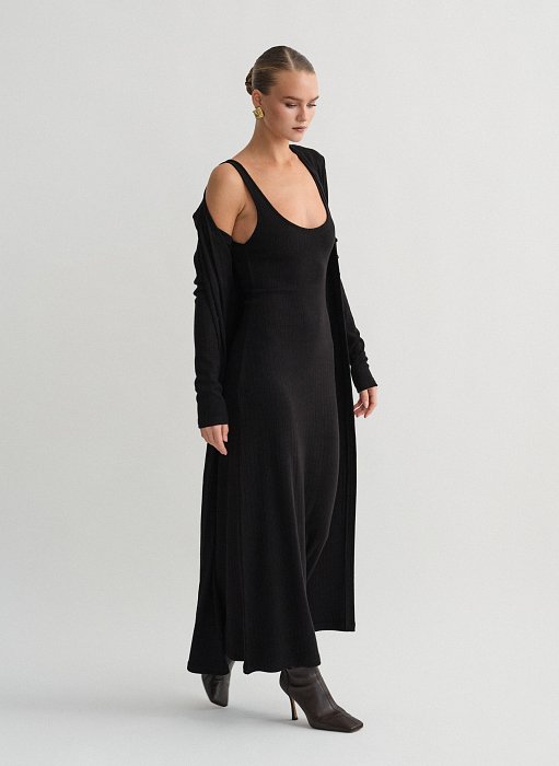 Προϊόν: Αμάνικο πλεκτό μακρύ φόρεμα