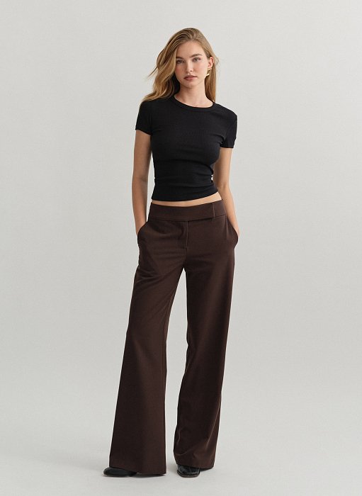 Γυναικείο υφασμάτινο mid-rise παντελόνι