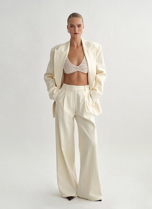 Γυναικείο υφασμάτινο παντελόνι με ρίγα