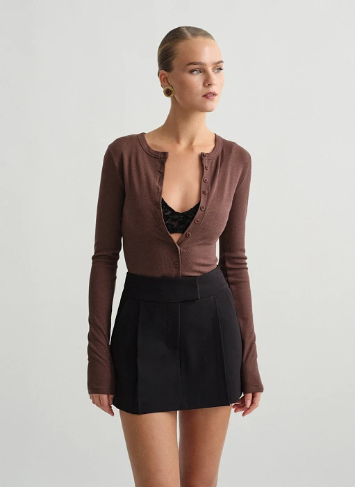 Γυναικεία υφασμάτινη παντελονόφουστα με πιέτες