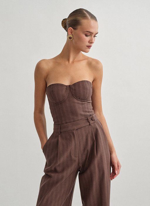 Γυναικείο κορσέ τοπ με ρίγα