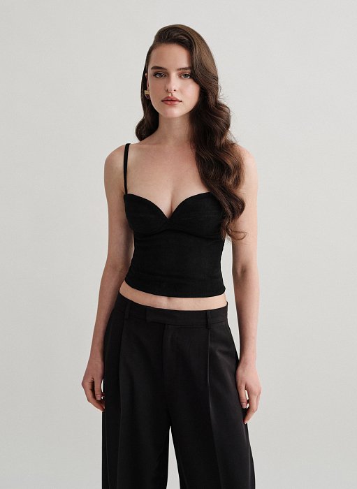 Γυναικείο βελούδινο κοτλέ κορσέ τοπ