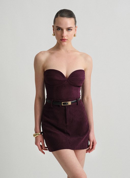 Γυναικείο βελούδινο κοτλέ κορσέ τοπ