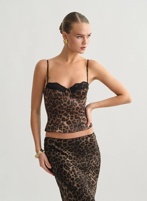Προϊόν: Σατέν κορσέ τοπ animal print