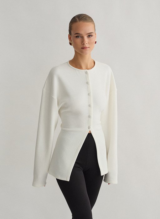 Γυναικεία πλεκτή μακρυμάνικη ζακέτα με δέσιμο