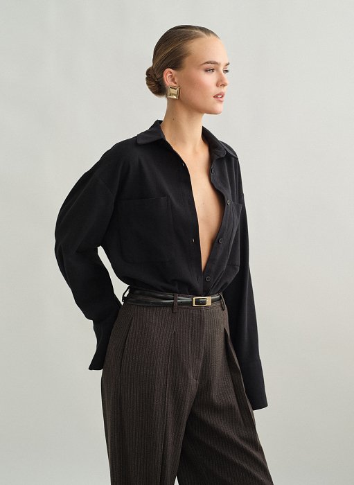 Γυναικείο πουκάμισο με όψη μάλλινου