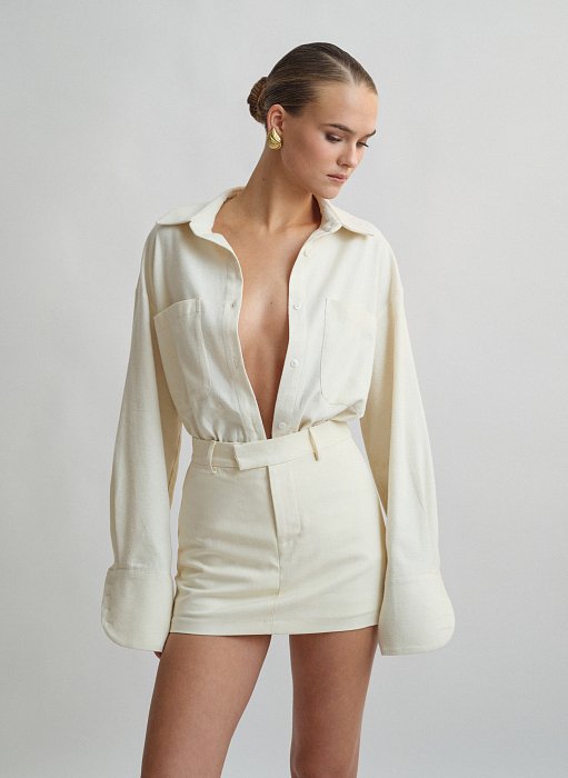 Γυναικείο πουκάμισο με όψη μάλλινου