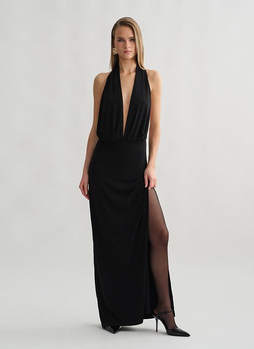 Προϊόν: Halter maxi φόρεμα με σκίσιμο