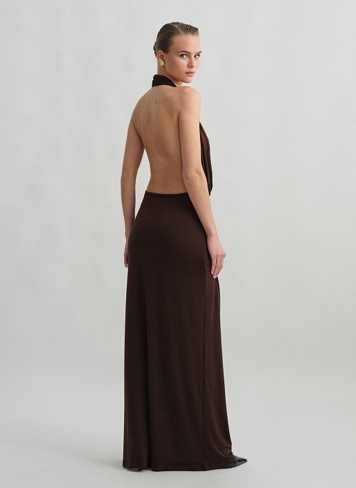 Προϊόν: Halter maxi φόρεμα με σκίσιμο