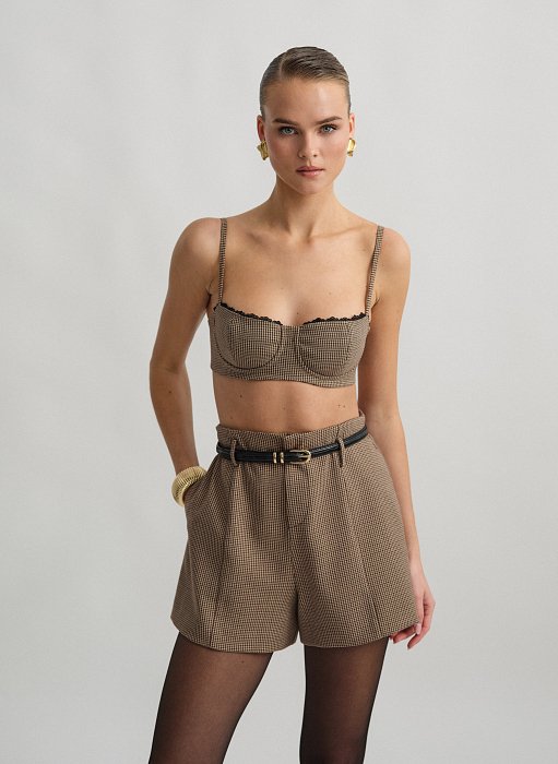 Προϊόν: Ψηλόμεσο σορτς με σχέδιο ύφανσης