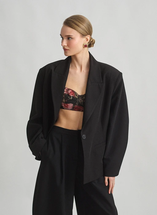 Γυναικείο oversized μπλέιζερ με τσέπες