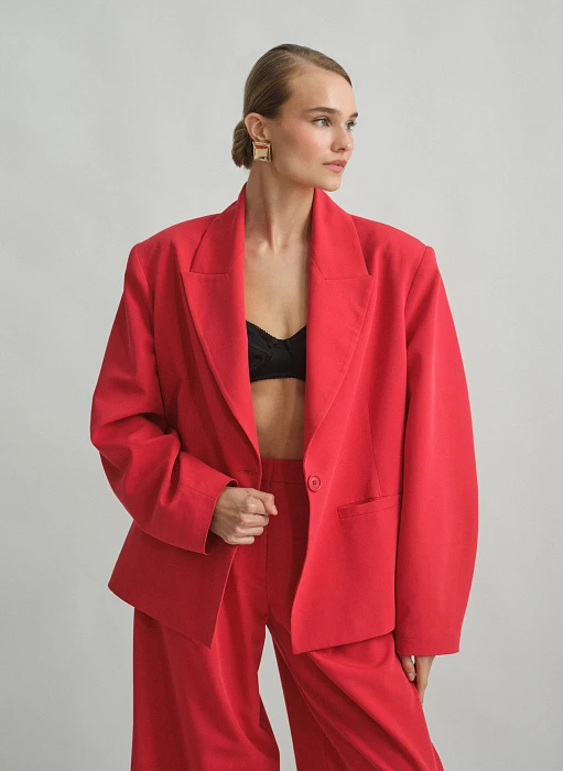 Γυναικείο oversized μπλέιζερ με τσέπες