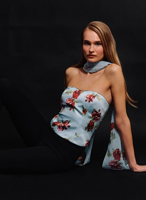 Προϊόν: Εμπριμέ σατέν κορσέ τοπ