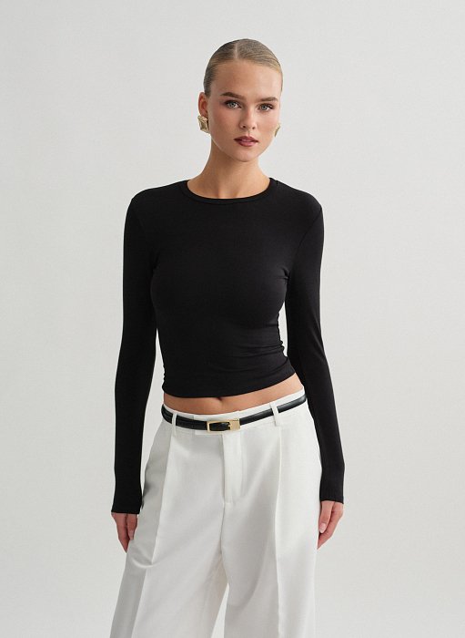 Γυναικείο basic μακρυμάνικο τοπ bamboo