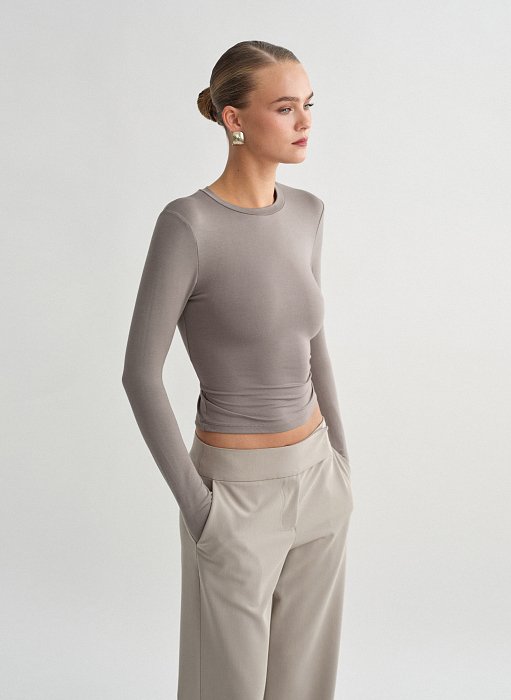 Γυναικείο basic μακρυμάνικο τοπ bamboo