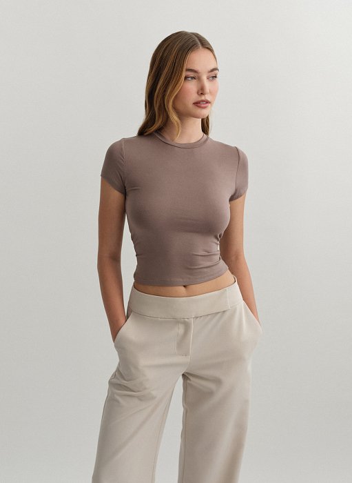 Γυναικείο κοντομάνικο basic τοπ bamboo