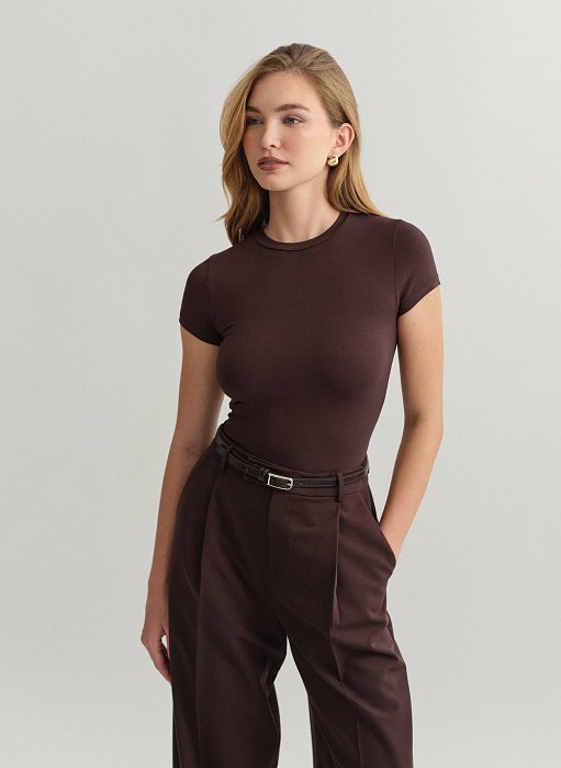 Γυναικείο κοντομάνικο basic τοπ bamboo