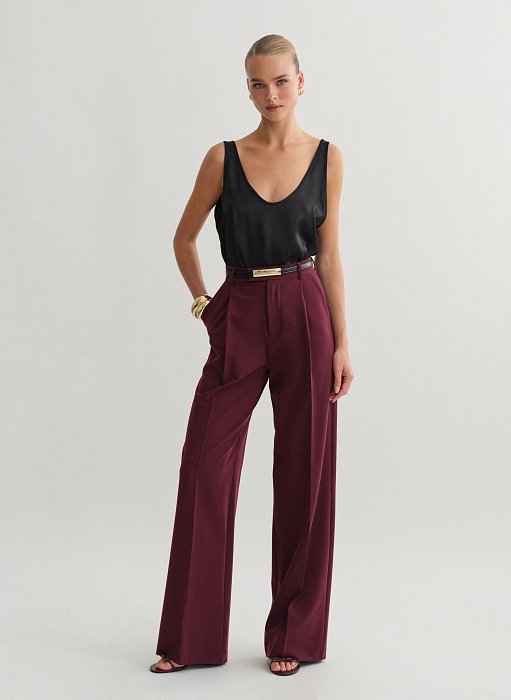 Γυναικείο υφασμάτινο παντελόνι με τσάκιση