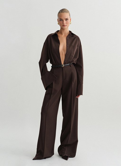 Γυναικείο υφασμάτινο παντελόνι με τσάκιση