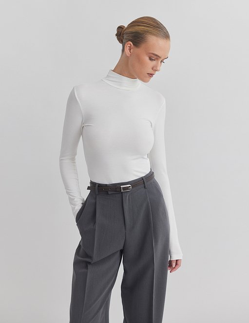 Γυναικεία μακρυμάνικη μπλούζα με όρθιο γιακά bamboo