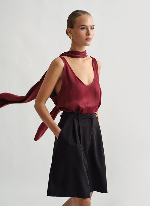 Γυναικείο σατέν φουλάρι