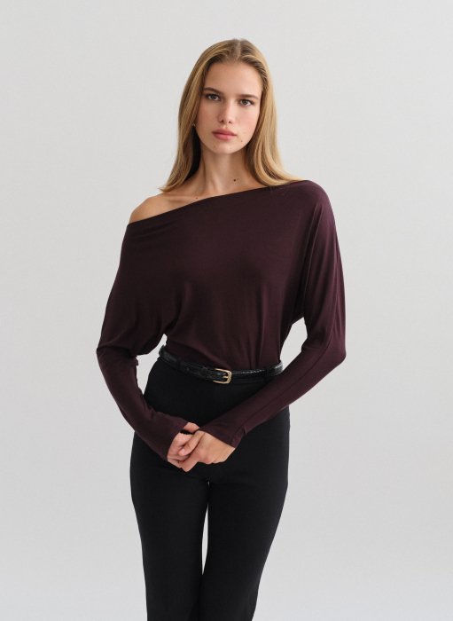 Product: Bamboo fitted off-shoulder blouse